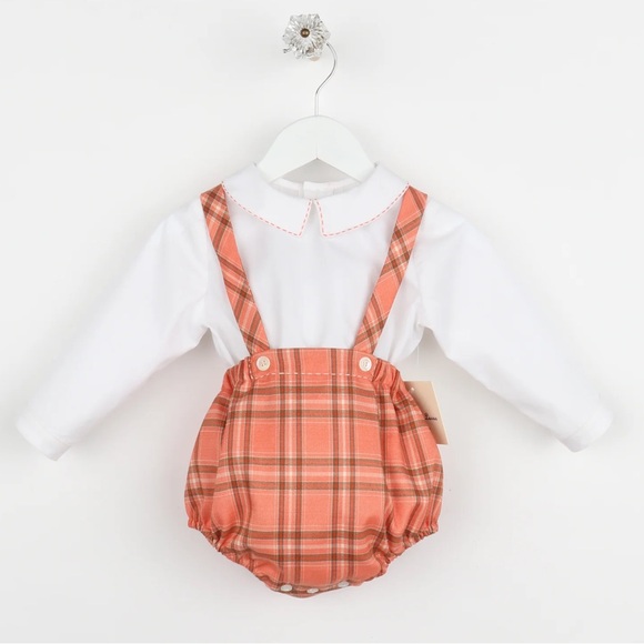 SOPHIE & LUCAS THE BEST DRESSED CHILD VGUC Boys Plaid Suspender Bubble Set - Picture 1 of 2